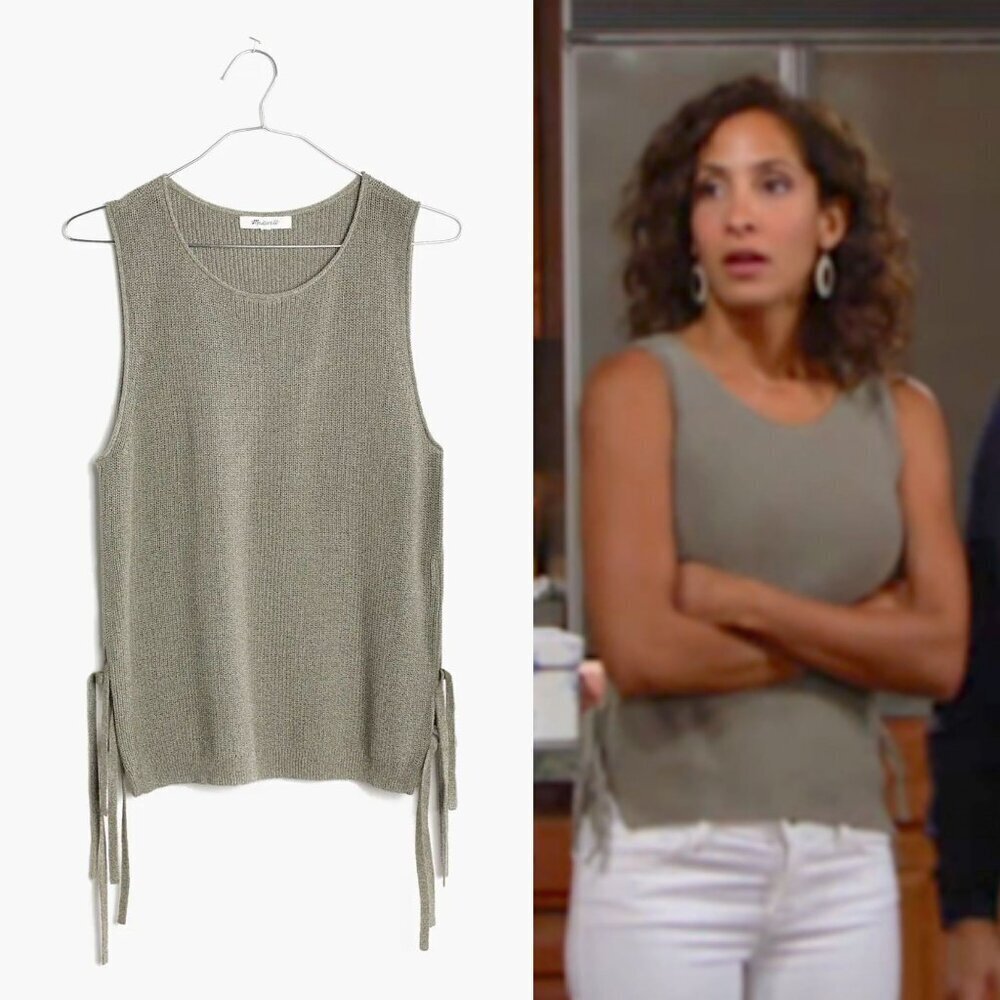 Madewell Gray Side-Tie Sweater Tank Top Size XS 41784
